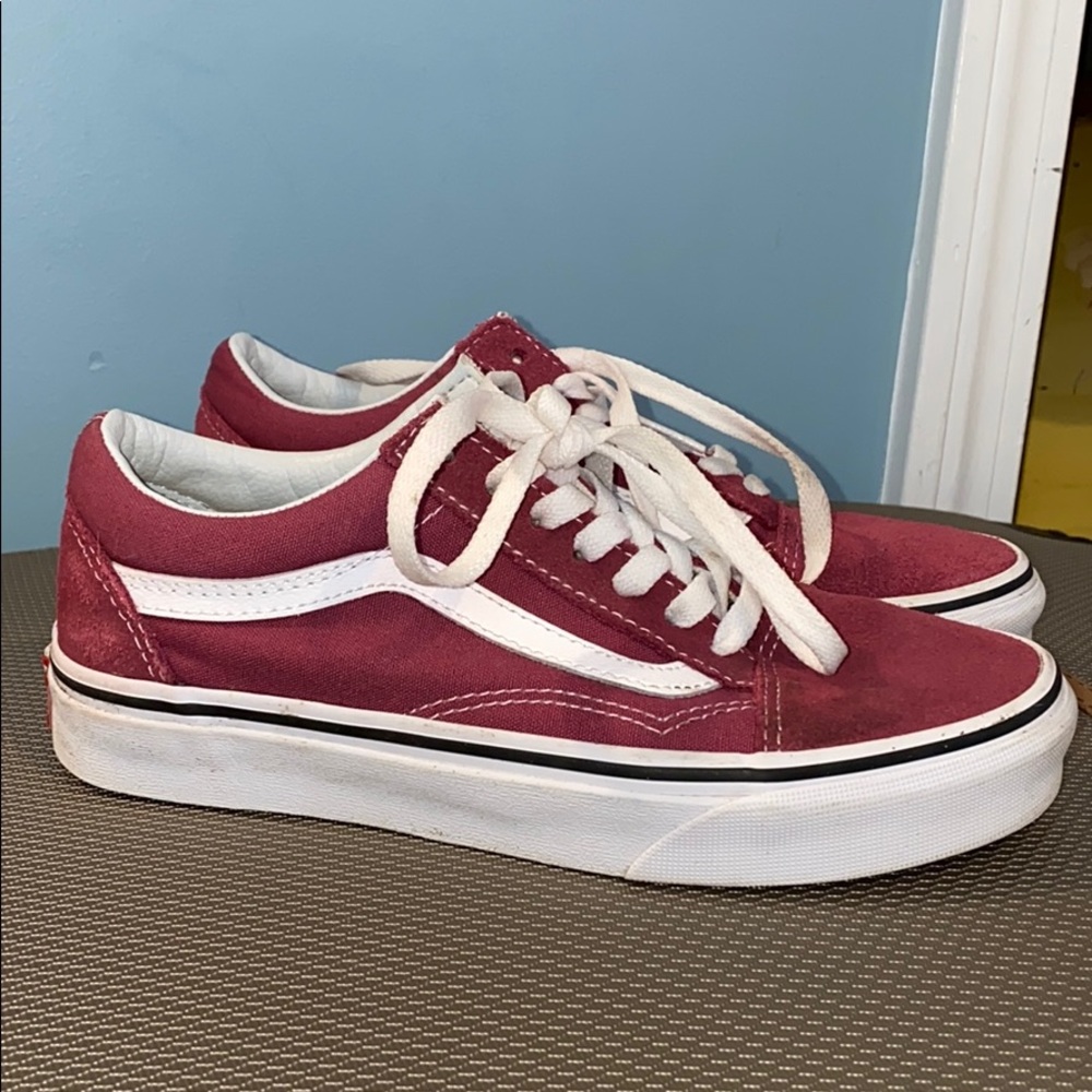 ONLY WORN ONCE dark rose pink vans